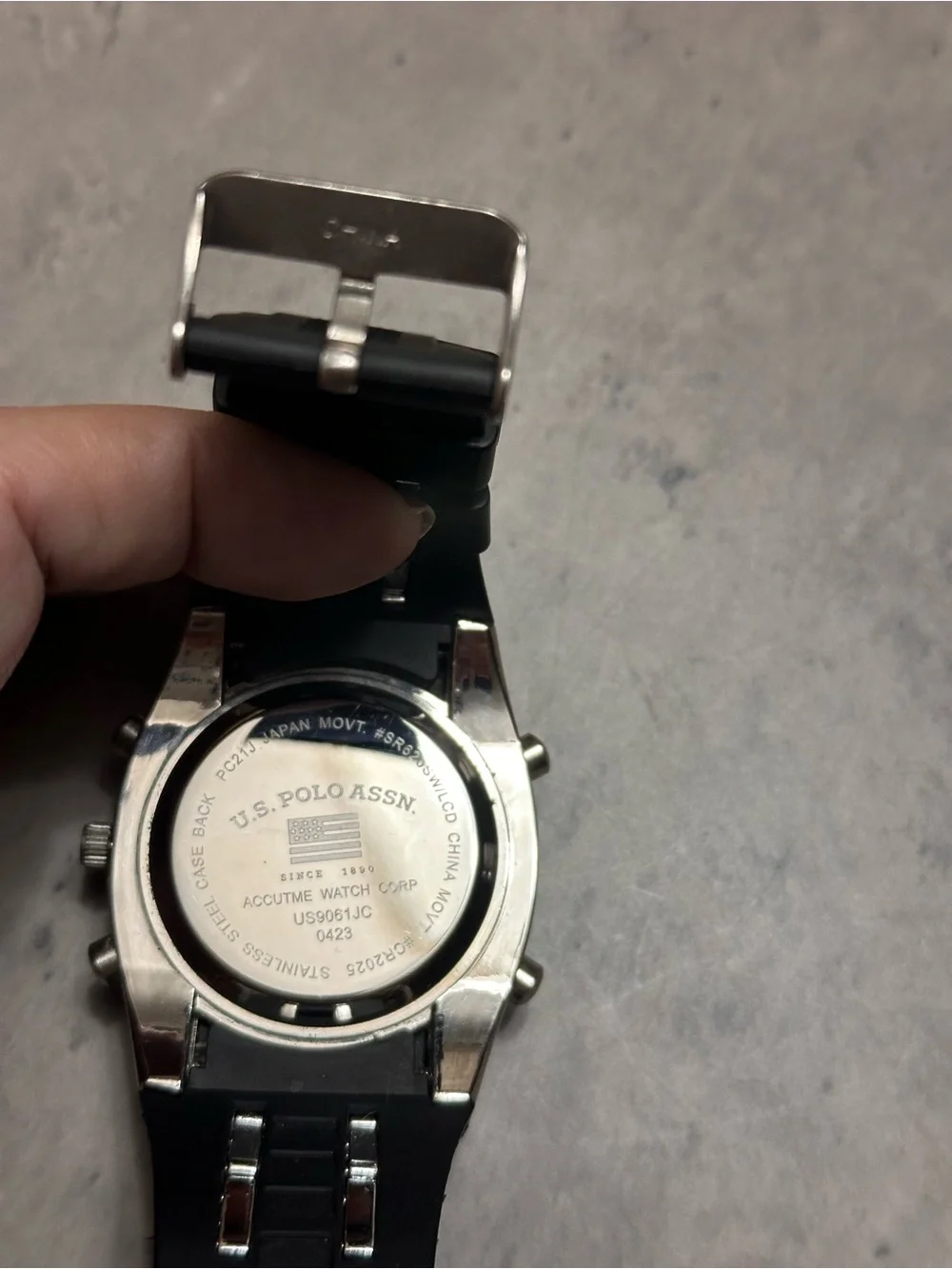 U.S. Polo Assn. Men's Black and Silver Sport Watch